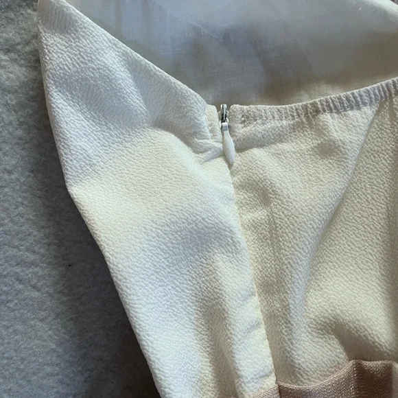 “Who I Am” White + Tan Paperbag Tie Waist Jumpsuit Sz 12 - Picture 7 of 7